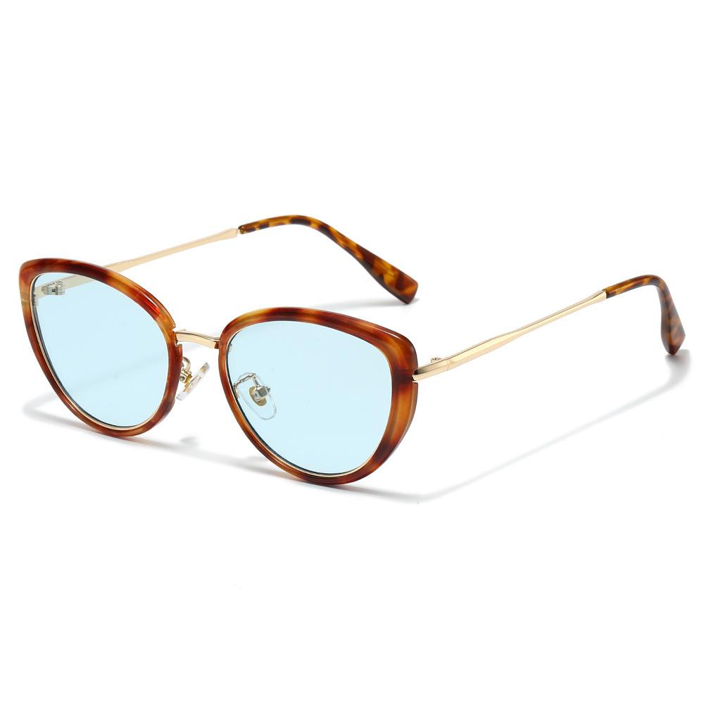 New cat eye fashion sunscreen metal sunglasses European and American retro personality trend high-end sunglasses