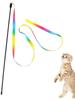 Rainbow Ribbon Cat Teaser: Double-Sided Toy with Long Pole and Seven-Color Streamers