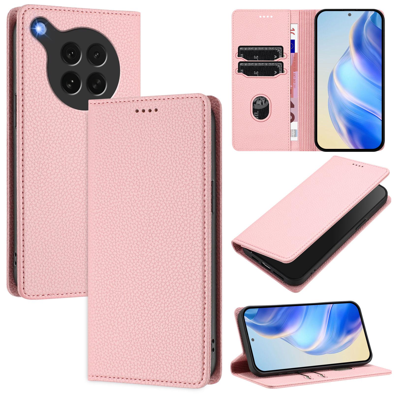 

For Oppo Find X8s 5G Wallet Case RFID Blocking Litchi Texture Leather Mobile Cover Pink