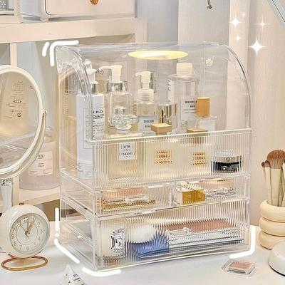 Luxury Cosmetic Storage Box Desktop Storage Box Large Capacity Cosmetics Drawer Storage Waterproof Makeup Brush Organizer Holder