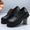 Fashion Derby men's leather shoes high-quality British Minimalist style Office and groom's wedding Black shoes dress Lace up suit