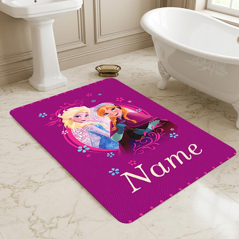 Personalized Name Forest Friends Living Room Non-Slip Area Rug Soft Carpet for Bedroom Kids Playroom Sofa Office Home Decor Doormat