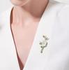 Vintage Art Magnolia Brooch Korean Ins Style Pin Exquisite and Elegant Jewelry Accessories Party Birthday Daily Decoration Gift