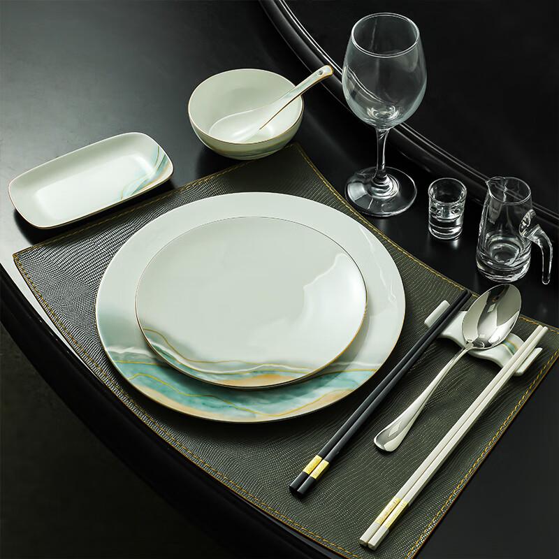 Elegant Gold Rim Bone China Tableware Set