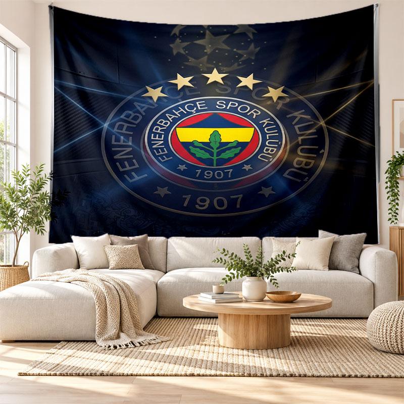 Arazzo da Parete FC Fenerbahçe, Appeso da Parete in Tessuto Morbido, Sfondo Decorativo per Camera da Letto Arte da Parete per la Casa