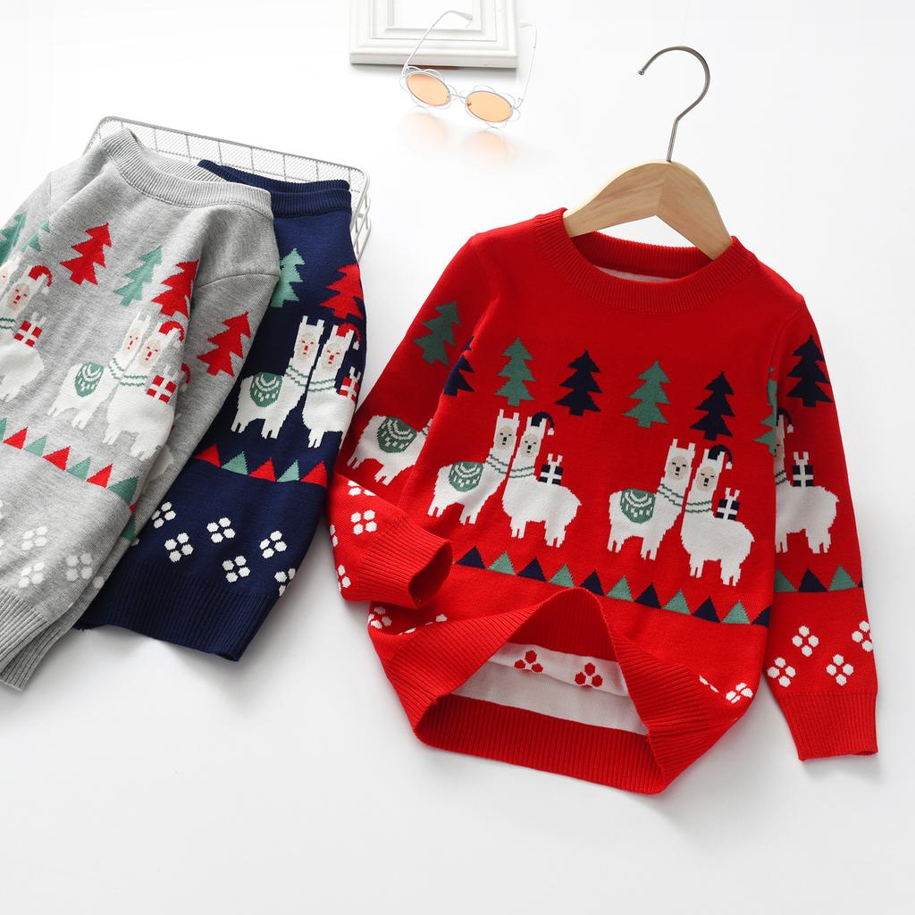 New Arrival Christmas Sweater for Girls Children's Autumn/Winter Round-Neck Knitwear Boys' Pullover