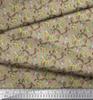 Soimoi Japan Crepe Satin Fabric Swirl,Leaves & Rose Floral Printed Fabric 1 Metre 42 Inch