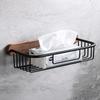 Creative Walnut Wood Toilet Paper Holder No Drill Bathroom Tissue Box with Phone Shelf