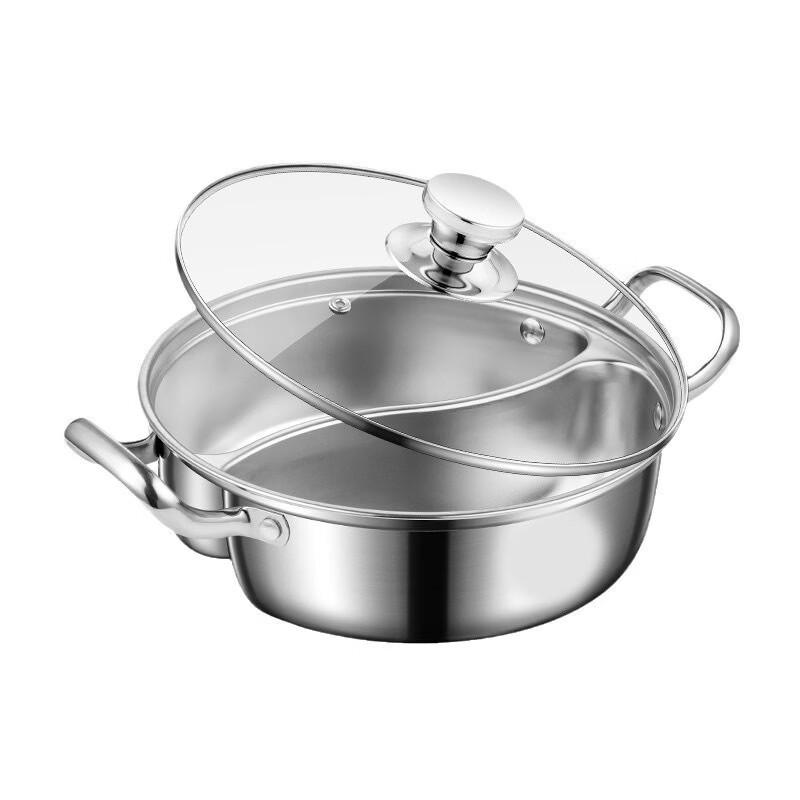 Wutuo 28cm Deep Stainless Steel Partitioned Hotpot