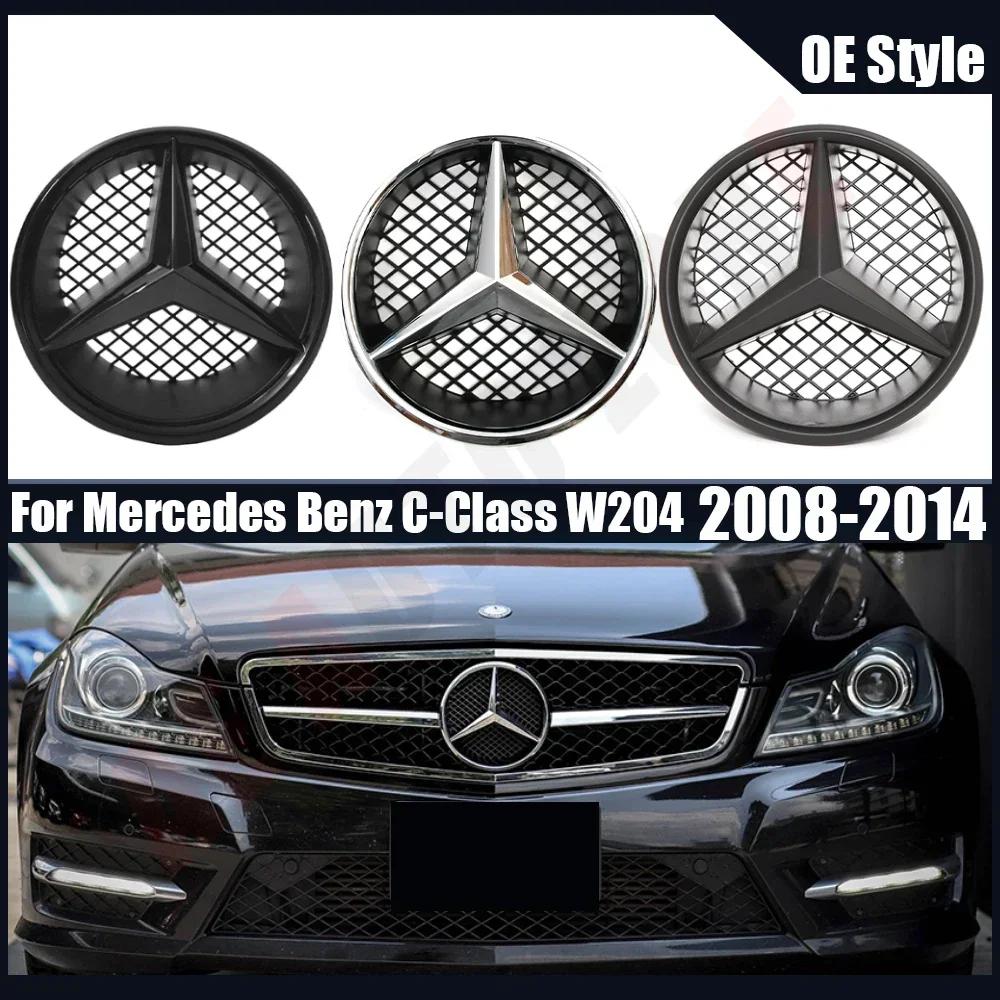 C200 E200 For Mercedes Benz Silver And Black OE Style Front Grille Star Emblem For Mercedes Benz C-Class W204 2008-2014 C180 C20