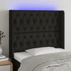 VidaXL LED Headboard Bedroom Furniture Single Bed Accessory Headboard Interior Black 3124368