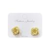 Korean Minimalist Knotted Metal Stud Earrings with Silver Needle – Elegant Niche Design for Women