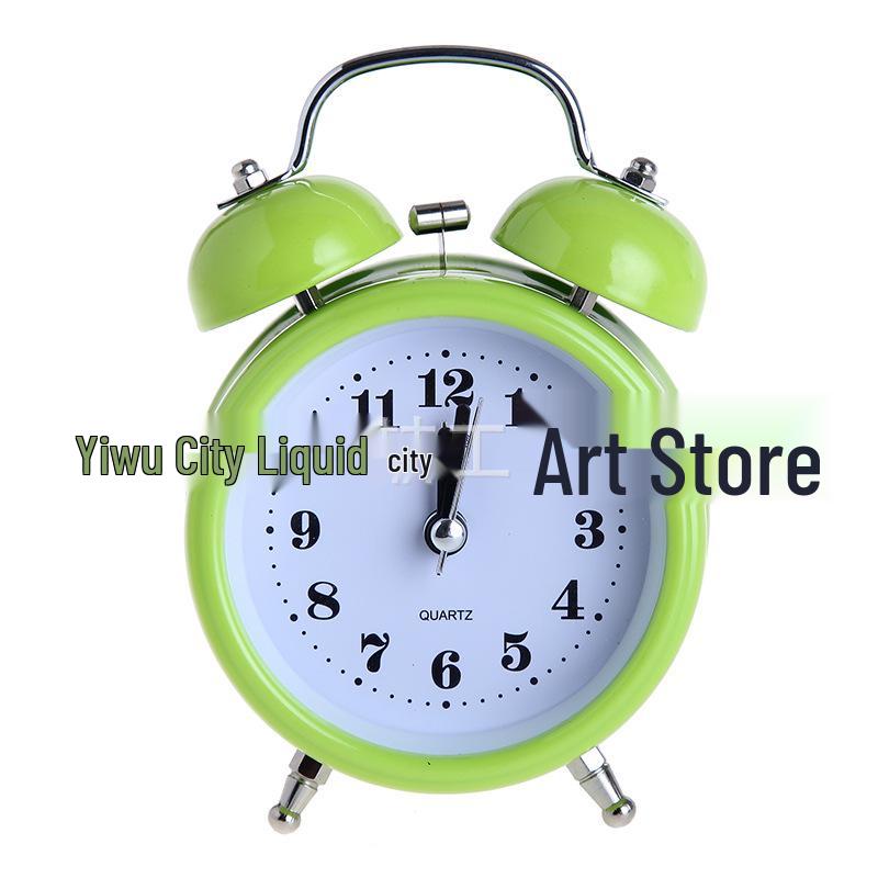 Luminous Silent 3-Inch Metal Bell Alarm Clock with Light - Creative Gift for Students