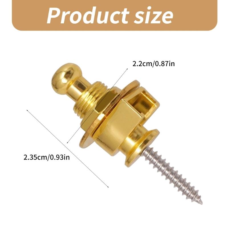 Set of 2 Guitar Strap Safe Locks Elegant Buttons Guitar Accessory Set Metal Strap Locks Electric Guitar Part for Guitar