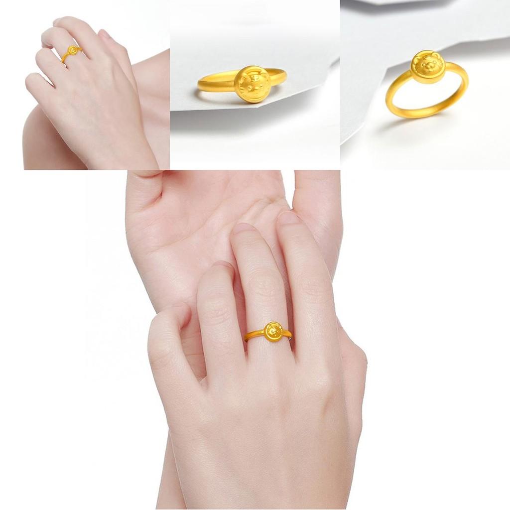 Whimsical Gold-plated Brass Tiger Ring Captivating Cartoon Style For Unique Gift Giving
