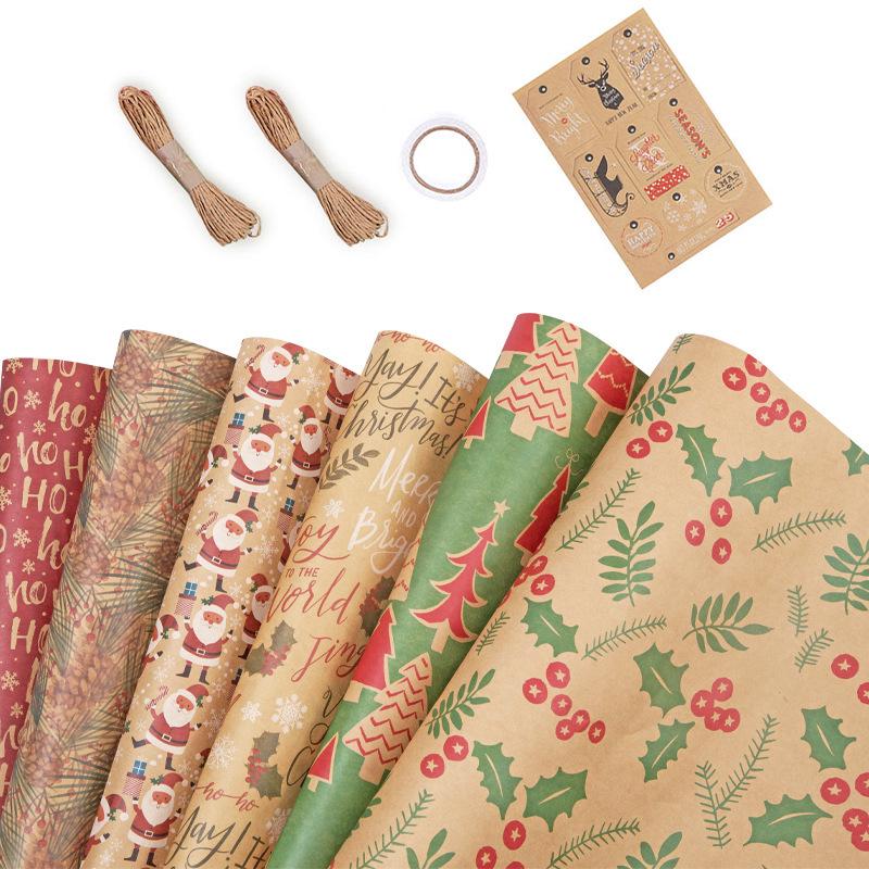 Exclusive Retro Snowflake & Star Polka Dot Christmas Gift Wrapping Paper