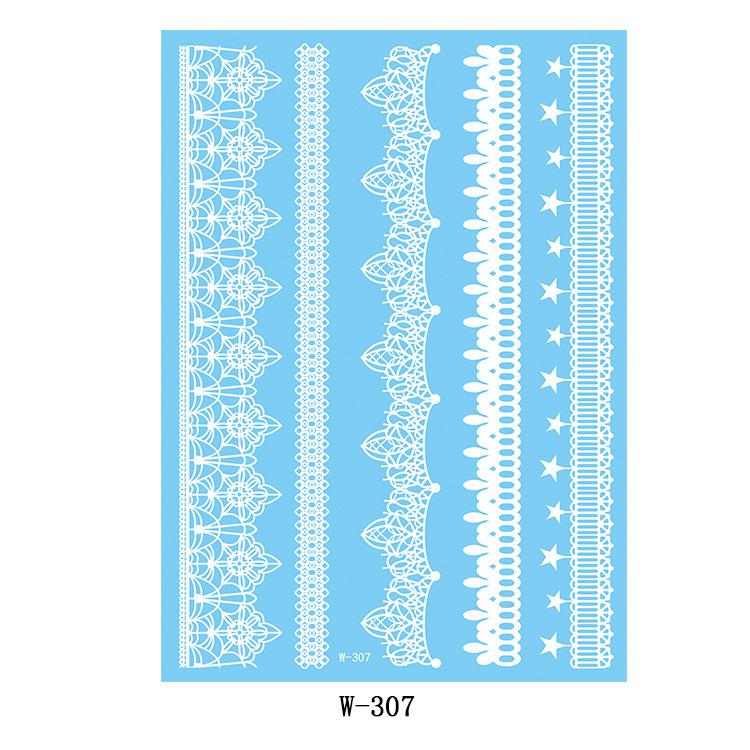 Black And White Lace Tattoo Sticker Wedding Bride Waterproof Tattoo Sticker Tattoo