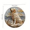 2d Flat 20*20cm Round Wooden Dog Gift Themed Sign Plates for Home, Yard, Club, Bar, Office Wall Decor, Decorative Wall Poster