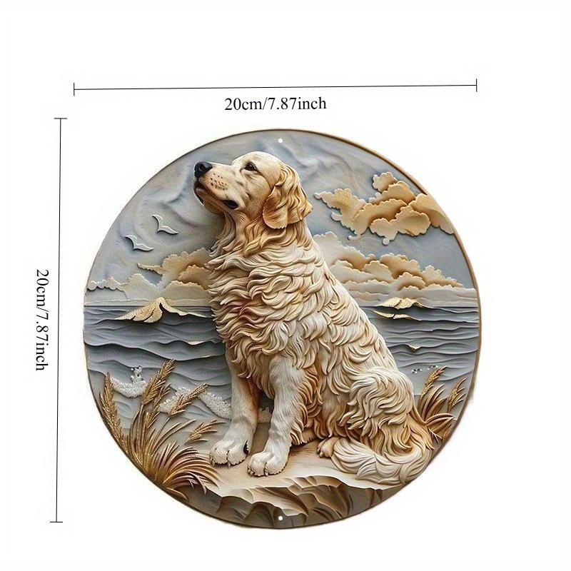 2d Flat 20*20cm Round Wooden Dog Gift Themed Sign Plates for Home, Yard, Club, Bar, Office Wall Decor, Decorative Wall Poster
