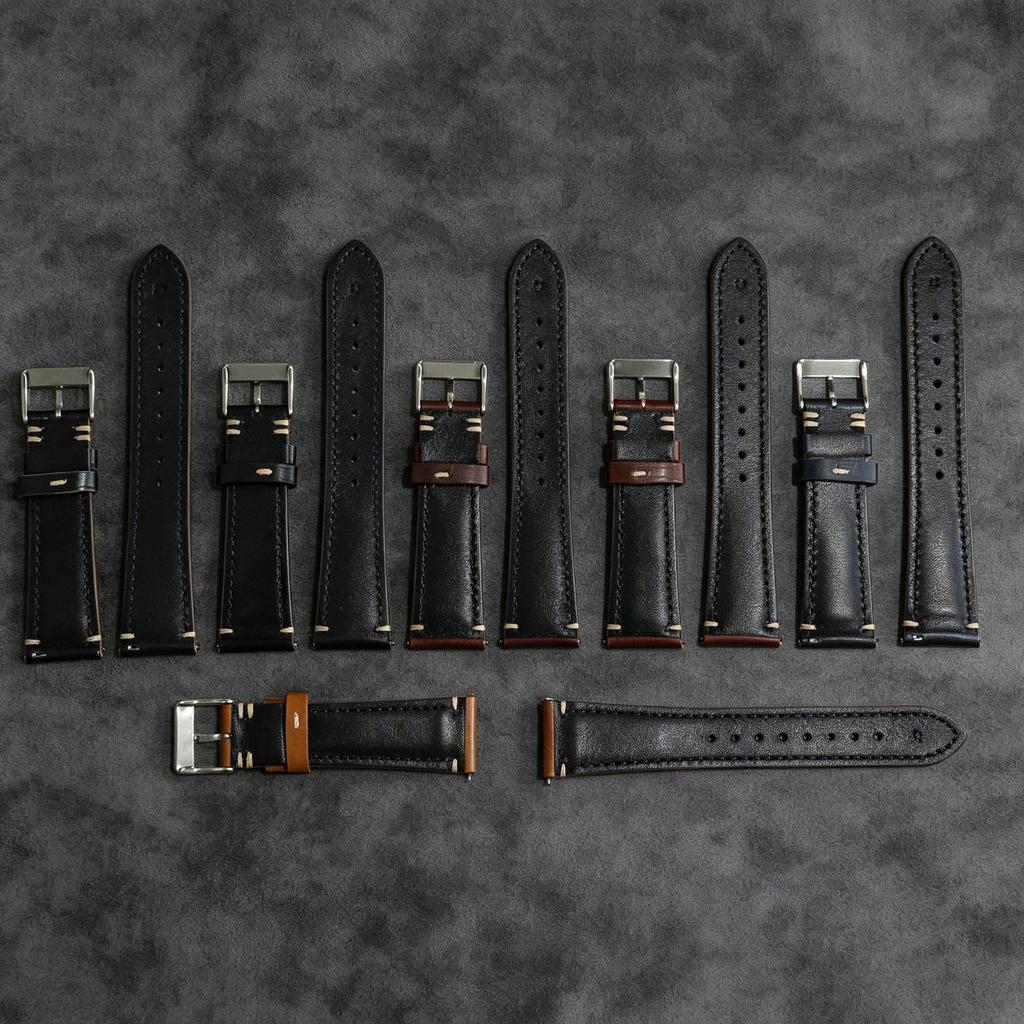 High-Quality Retro Genuine Leather Pin Buckle Watch Strap for Men and Women, Top Layer Cowhide Watch Band