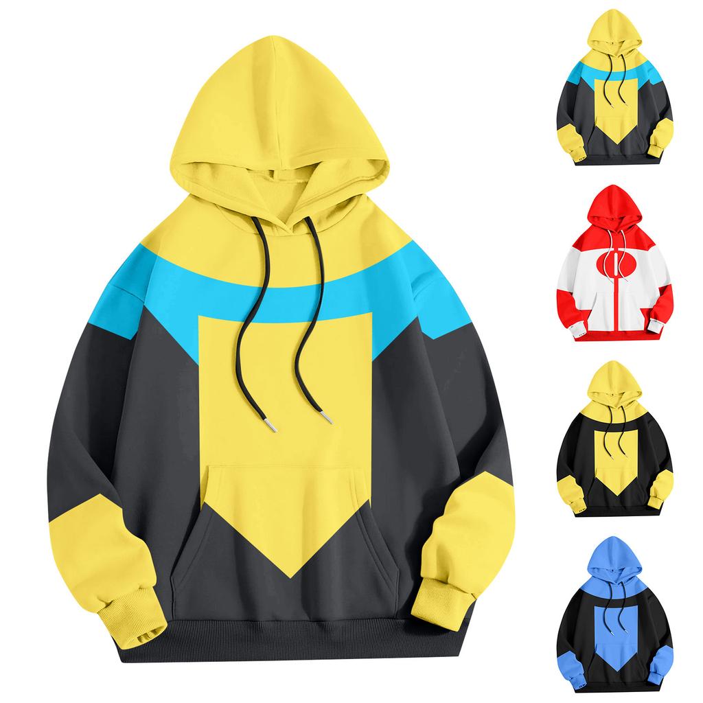 Adult Color-blocking Print Pullover Sweatshirt Top