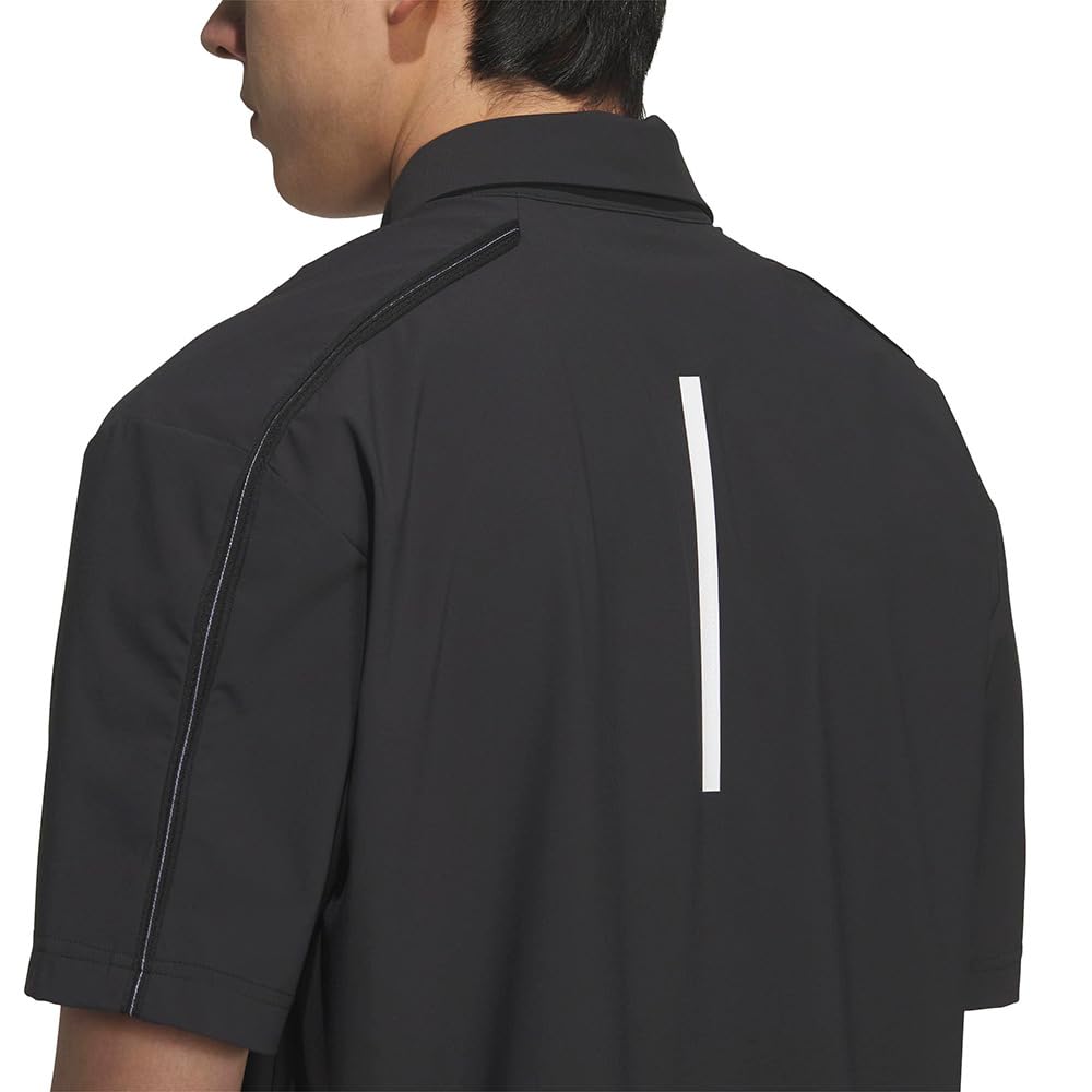 Black [Adidas Golf] Water-repellent Button-Down Short-Sleeve Shirt, J/S