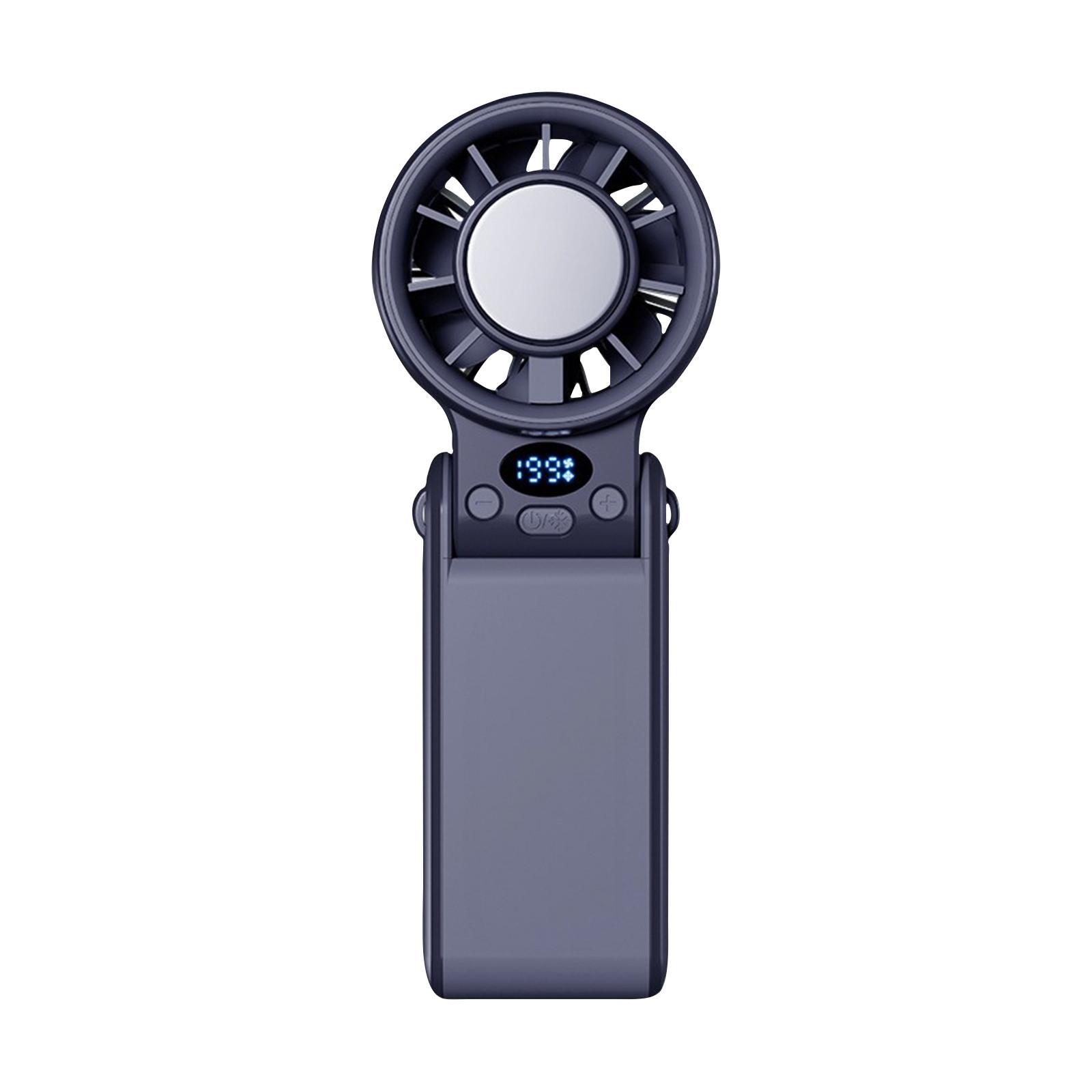 

Ручной электрический вентилятор Портативный вентилятор Подвесной вентилятор Цифровой дисплей Турбинный складной высокоскоростной полупроводниковый ледяной вентилятор One Size