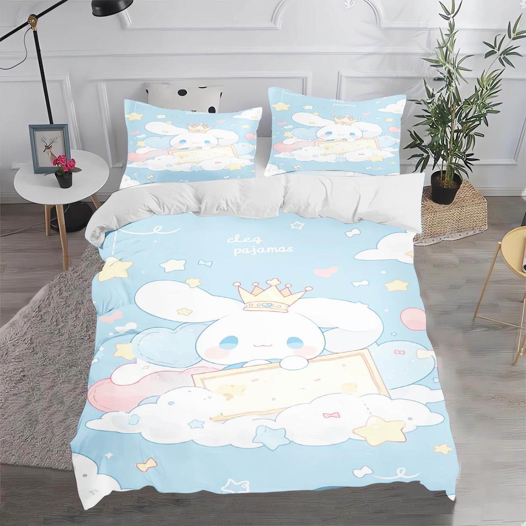Cinnamoroll MINISO Sanrio Bedroom Children'S Bedding Set Duvet Cover Comforte Queen With Pillowcase Christmas Gifts Home