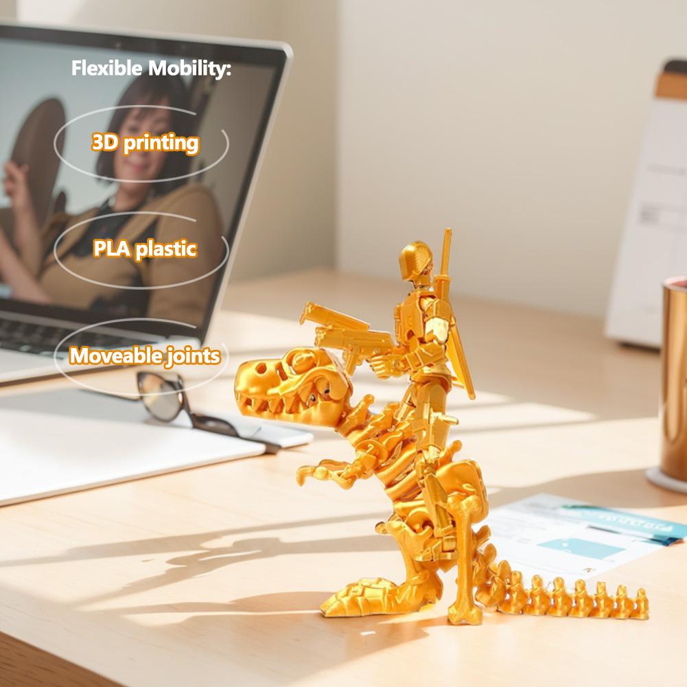 Multi-Jointed Action Figures Assembly Completed T13 Action Figure Set with Dragon Mount Dummy 13 Action Figure and Dinosaur