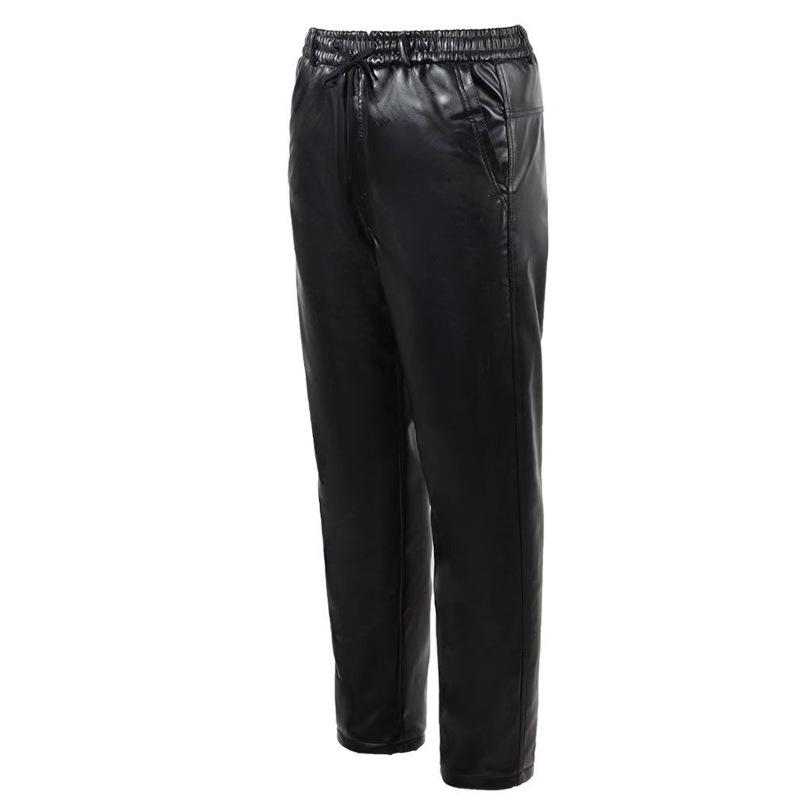 Men's PU Leather Pants - Oil & Waterproof, Loose Fit, Plus Size, Ideal for Work, Driving, Delivery, and Riding during Autumn/Winter.