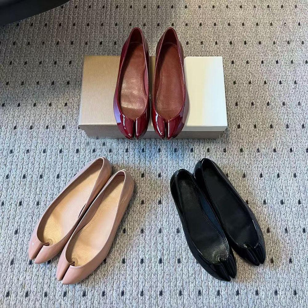 Fashion Fashionable Shiny Pig'S Feet Toe Separation Single Shoes For Women, Comfortable Ballet Shoes With Insole Height Increase