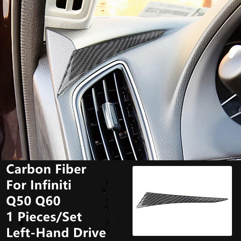 Carbon Fiber Car Interior Modification Cover Trim Strips Decorative Stickers For Infiniti Q50 Q60 Car Styling Inner