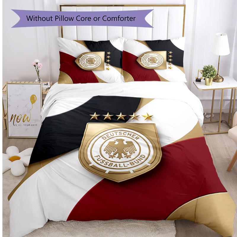 Germany Football Printed Bedding 3 Piece Set Cozy Breathable Bed Cover Set As Housewarming Holiday Gift
