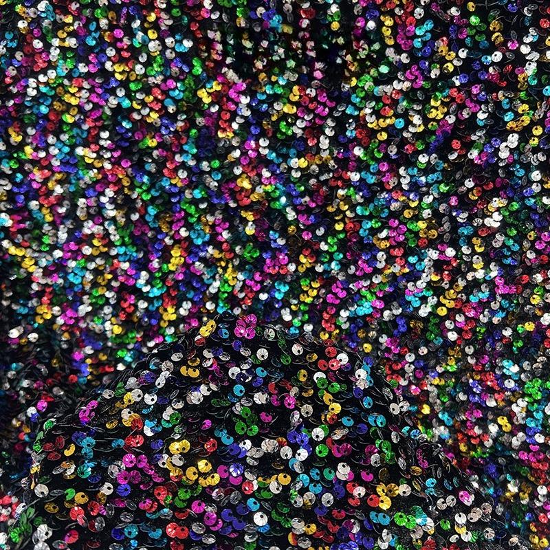 Barevná lesklá flitrová látka Olejově lesklá tylová látka Materiál na svatební šaty Různé styly Domácí flitrová látka Ozdoba oblečení