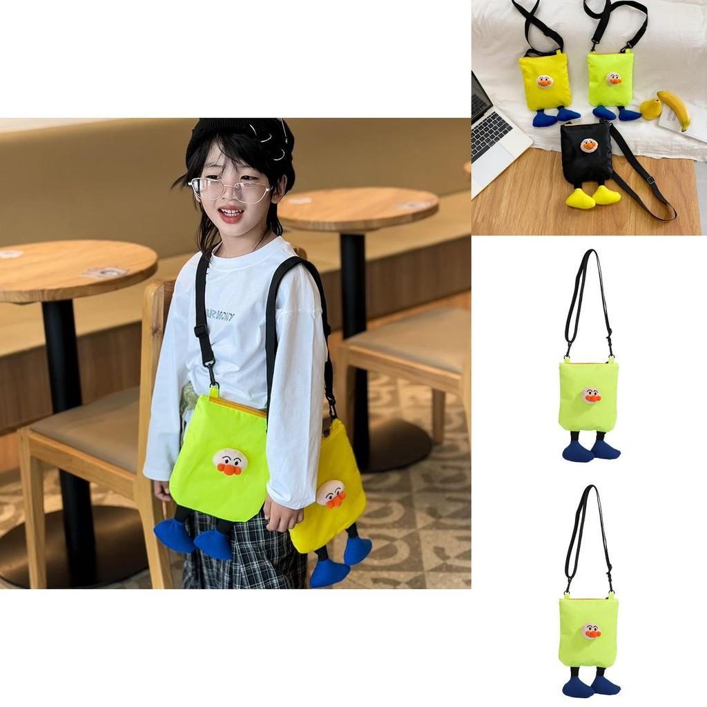 Cute Doll Decoration Solid Color Lightweight Children Crossbody Bag For Kindergarten Daily Use