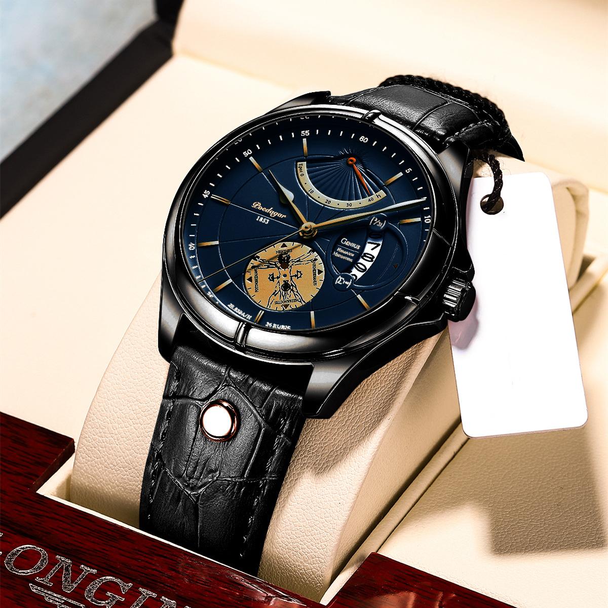 

POEDAGAR Новые роскошные мужские часы высшего бренда, водонепроницаемые деловые мужские кварцевые часы