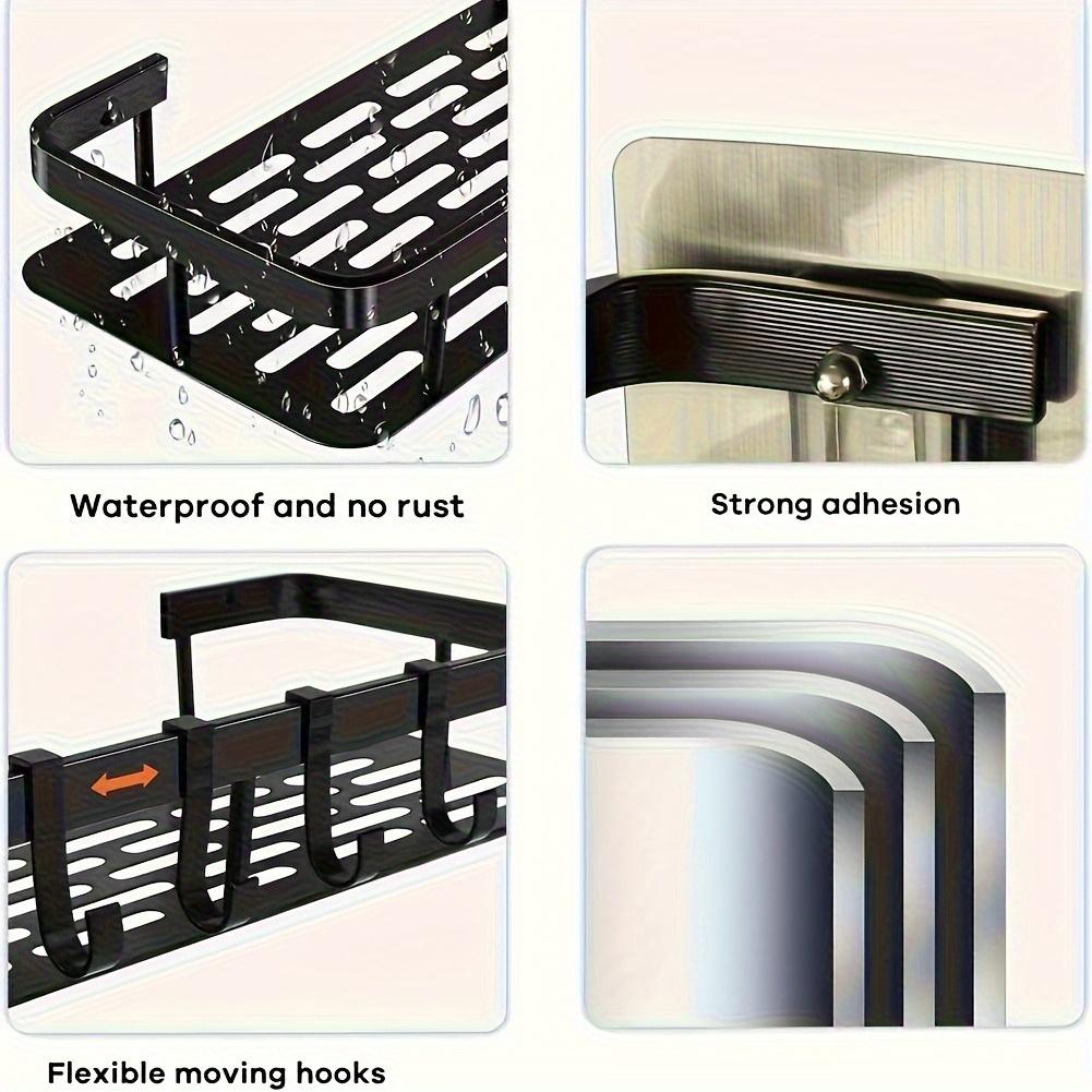 Wall-Mounted Shower Caddy, No-Drill Installation, Floating Storage Rack for Bathroom and Kitchen, Space-Saving, Shower Caddy for Bathroom, Shelves