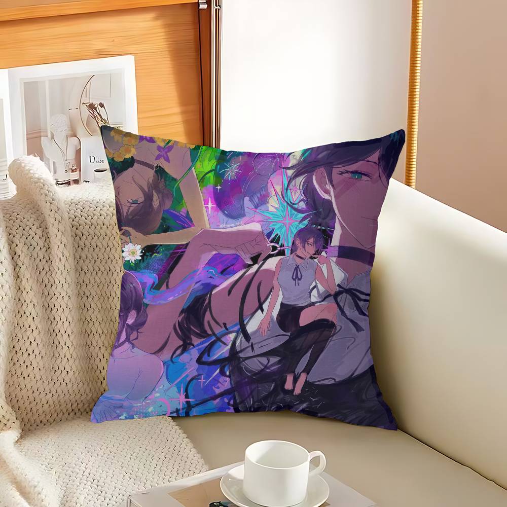 Anime Girl Reze Cushion Cover Inches Farmhouse Decor Home Throw Pillow Covers For Couch Decorations