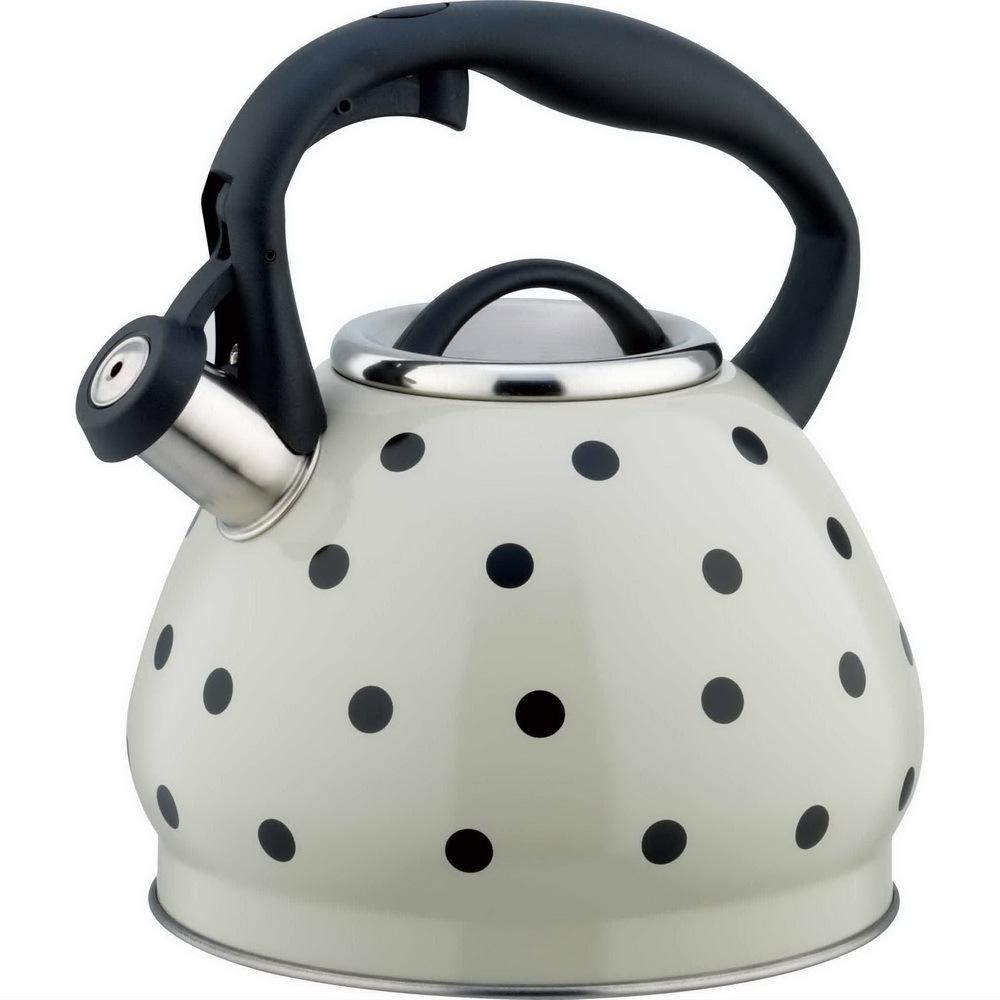 

304 Stainless Steel Kettle Wave Point 3L Black Red Spherical Whistle Hot Water Pot Induction Cooker Household Kitchen Supplies белый