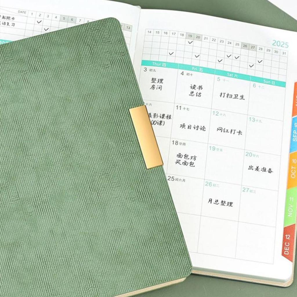 2025 Business Schedule, Student Daily Planner, Thickened Planner, Record Book, Notepad, Notebook, Memo, 200 Sheets, 400 Pages