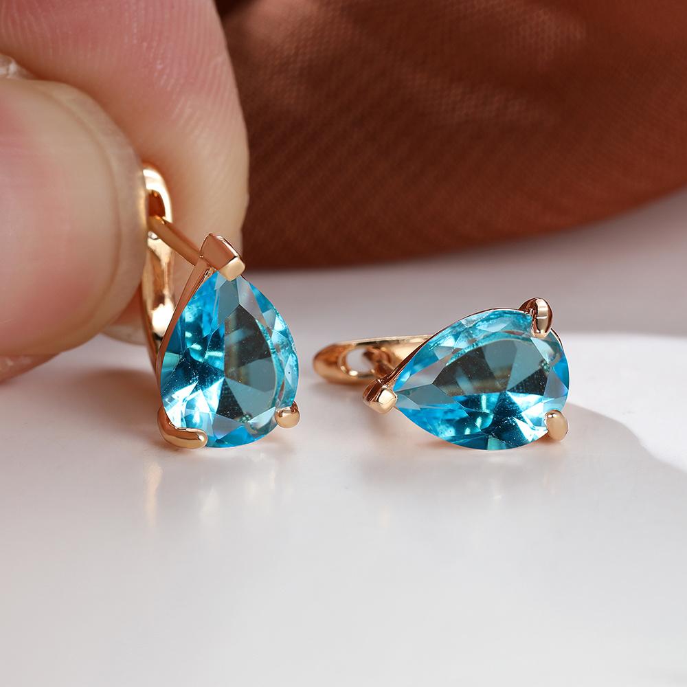 

1 пара грушевидной огранки, белые, розовые, аква-синие, черные серьги-клипсы с камнями для женщин, свадебные украшения, подарок на день Святого Валентина, рождественские украшения на Хэллоуин цвет морской волны