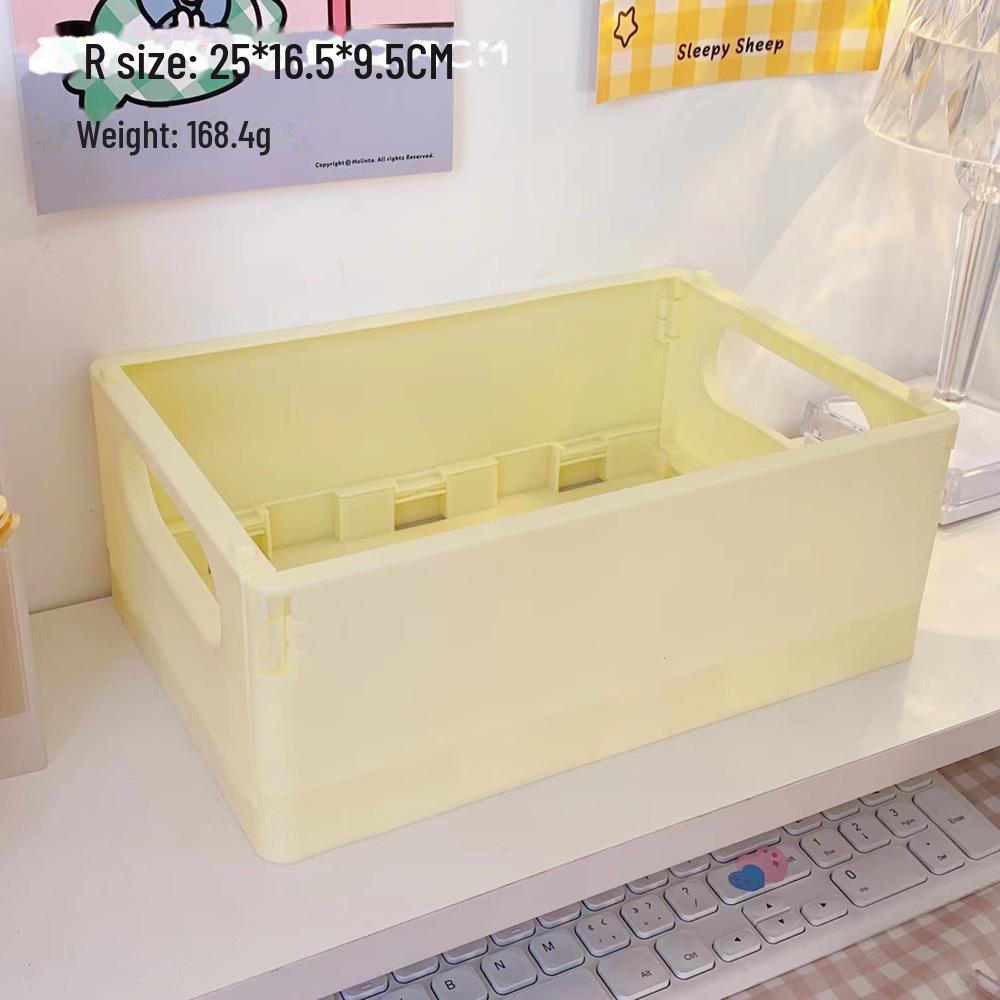 Korean Mini Folding Storage Box - Compact Organizer for Desktop, Stationery, and Skincare Essentials