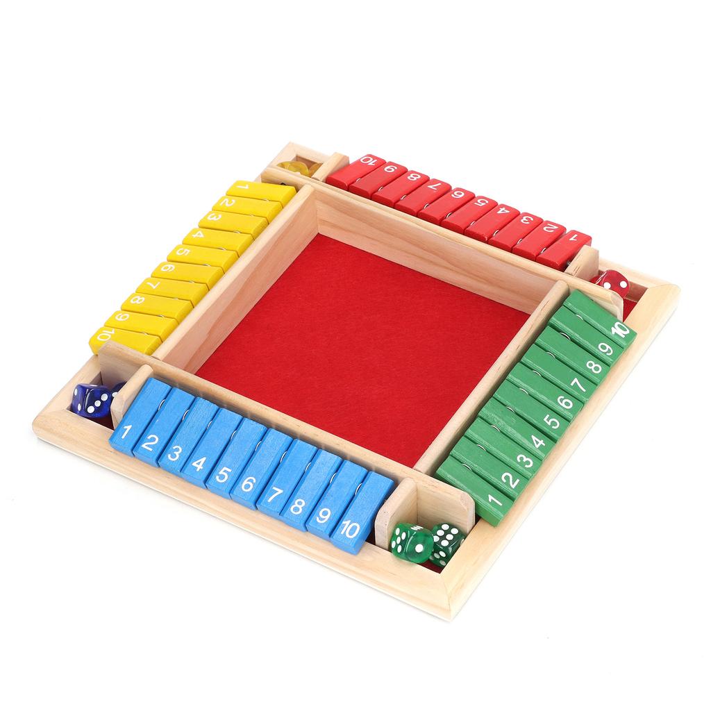 Wooden Dice Board Game Home Pub Holiday Party 4 Players Family Table Math Games for Adults Kids