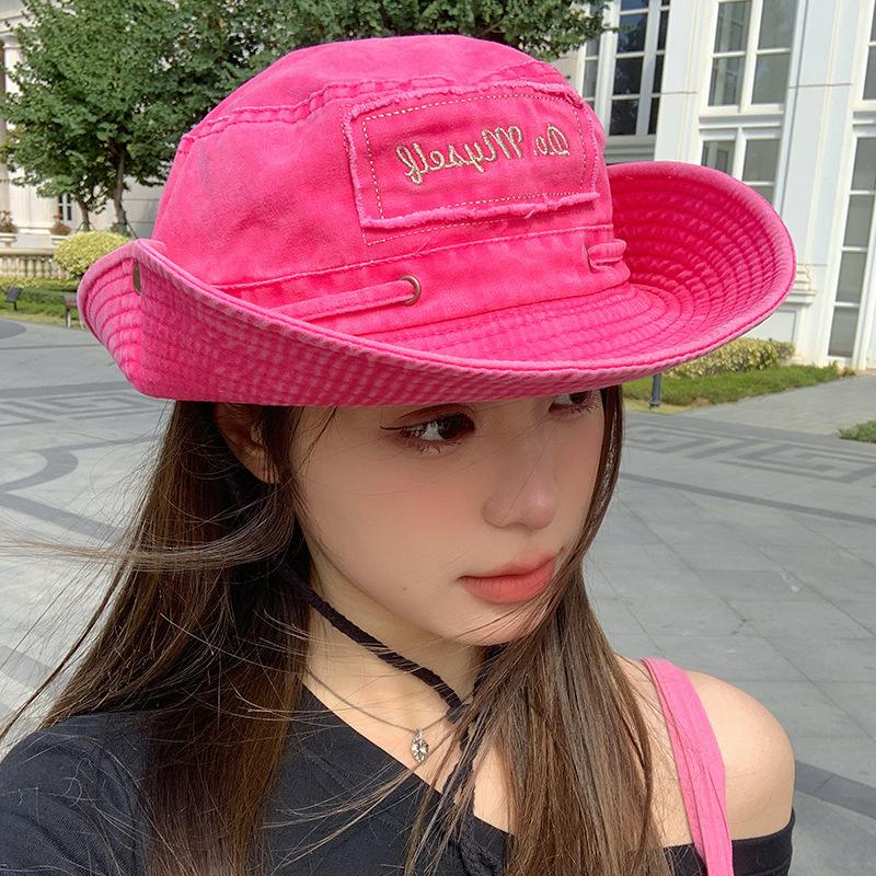 Retro Western Cowboy Hat Female Hot Girl Japanese Versatile Sunshade Outdoor Mountaineering Hat Fisherman'S Hat
