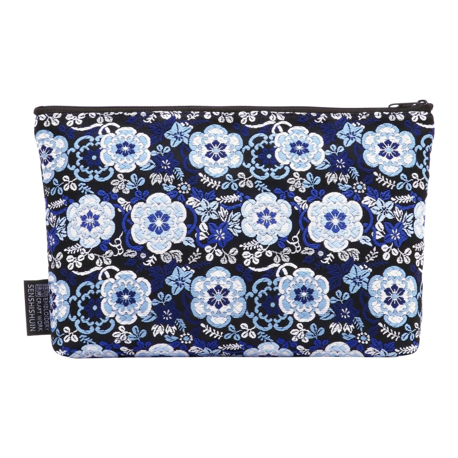 Senshishuin Nishijin Brocade Stamp Book Case by Ayaka Kuro Ruri Pouch/Shrine (Lined) (Medium Size)