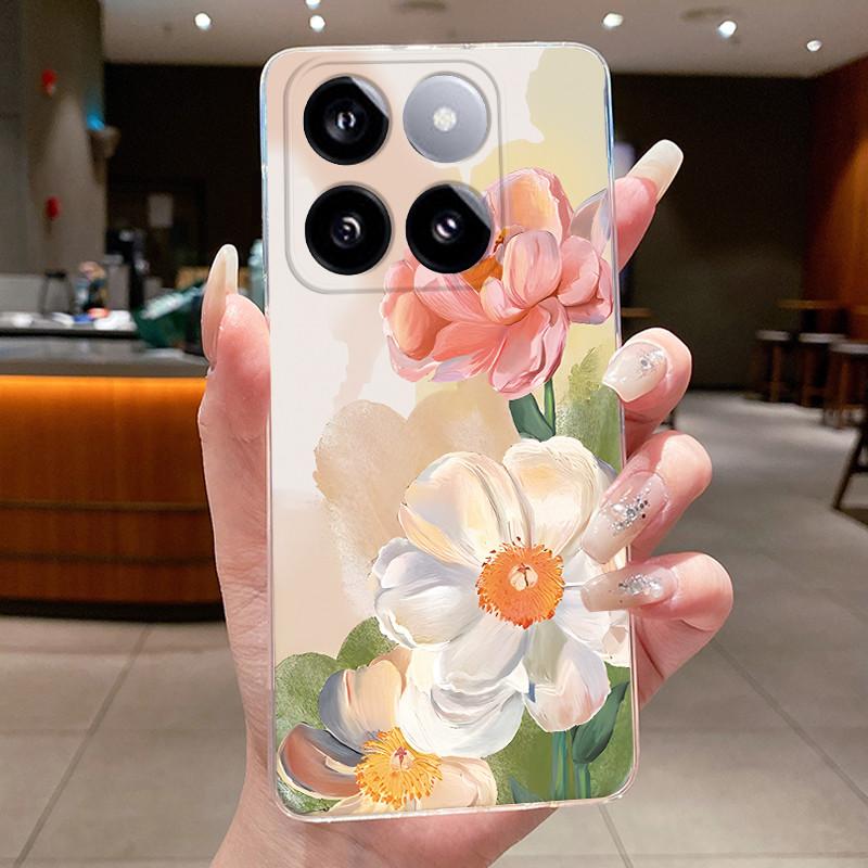 For Xiaomi 14T / Xiaomi 14T Pro Case Clear Luxury Fashion Butterfly Flower Soft TPU Silicone Casing Cover Transparent Phone Case