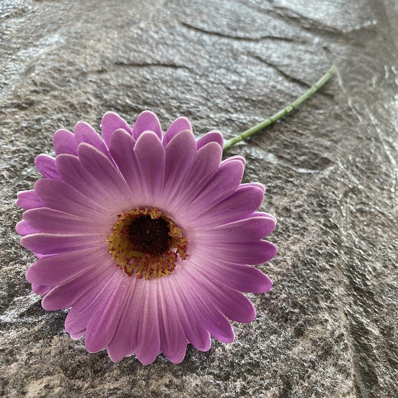 Pu Gerbera Daisy Artificial Flower For Wedding Decor Home Styling Soft Rubber Material