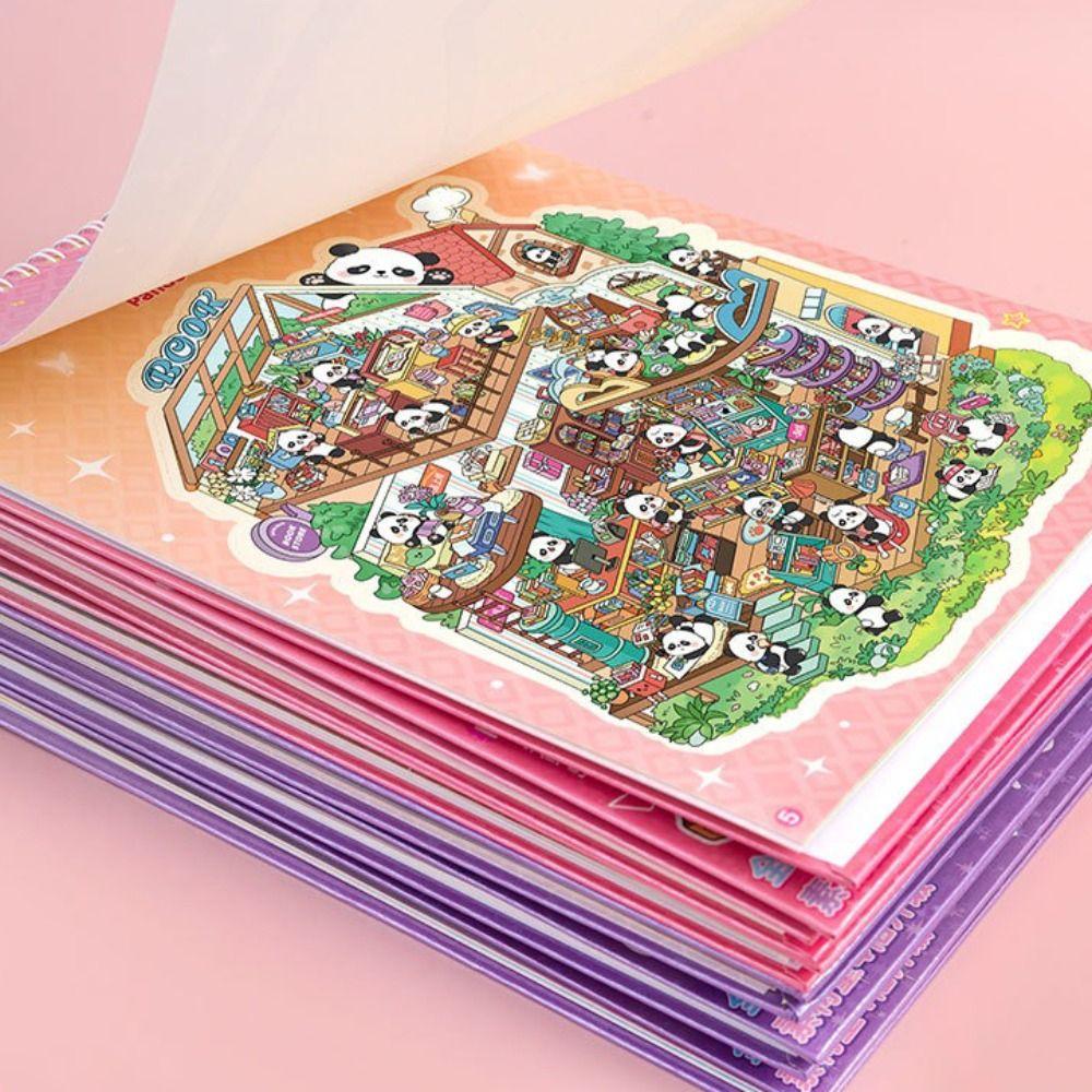 Plus Size 3D Landscape Sticker 6-in-1 Miniature Scene Collage DIY Toy Game Stickers Children