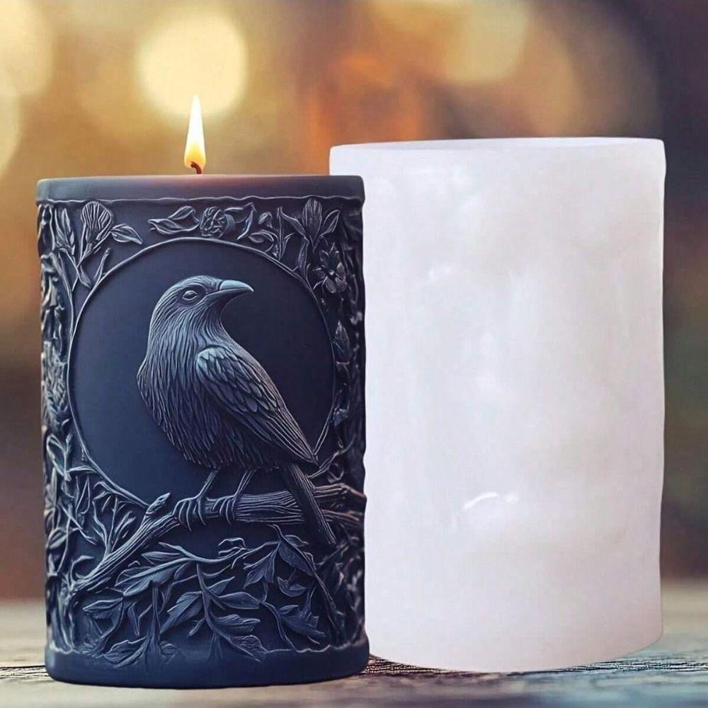 Raven Design Crow Silicone Mold Tree Branch Design Resin Mould Plaster Crafts Mold  Resin Crafts