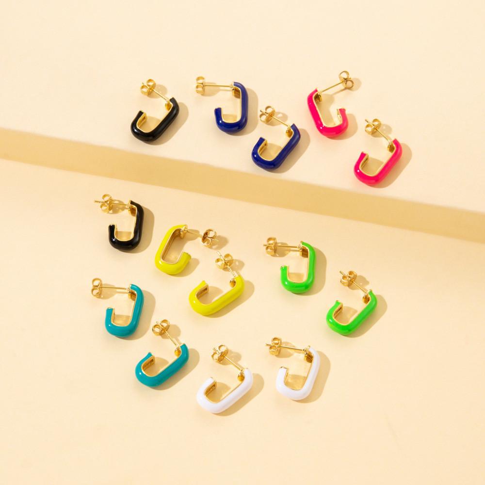 Contemporary Jshaped Womens Earrings With Sleek Geometric Design And Colors